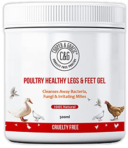 Poultry Healthy Legs & Feet Gel 500ML By Cooper And Gracie | 100% Vegan Formula Protects from bacteria, fungi & irritating mites | Natural Remedy For Scaly Legs & Support Healing