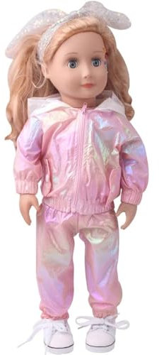 DUORUI Puppenkleidung, sportliches Outfit, Kapuzenjacke für American Girl-Puppe, 45,7 cm
