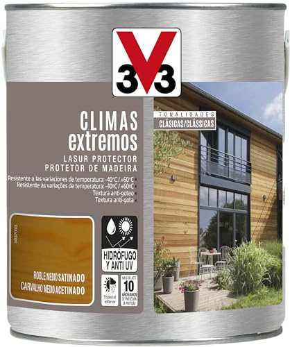V33 Lasur Protector Climas Extremos Satinado Roble Medio 2,5L