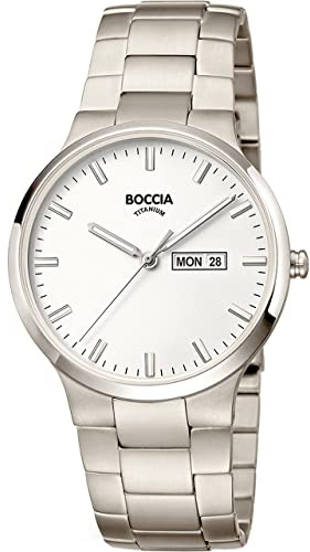 Boccia Herren Armbanduhr mit Gehäuse aus Titan, in der Farbe: Silber, Armband aus: Titan, Gehäusedurchmesser: 39 mm, 3649-01