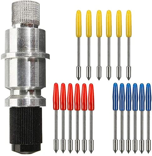 Uteruik Messerhalter mit 18 Schneidklingen für Silhouette Cameo 1 2 3/Portrait/Curio/Graphtec 6000/CE 5000-60 Plotter