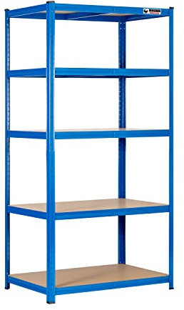 Rhino Racking - 5 Tier Heavy-Duty Industrial Storage Shelves - Blue - 180x90x60cm