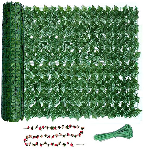 Wivico Haie Artificielle|Brise Vue 2.5L x 1H m|pour Balcon|érable Clôture De Feuille Artificielle|Protection Jardin|Clôture Paysagers Décoration Rouleau Feuillage Réaliste Anti-UV Vert