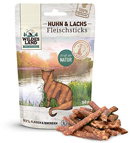 Wildes Land Katzensnacks mit Huhn und Lachs, 50 g
