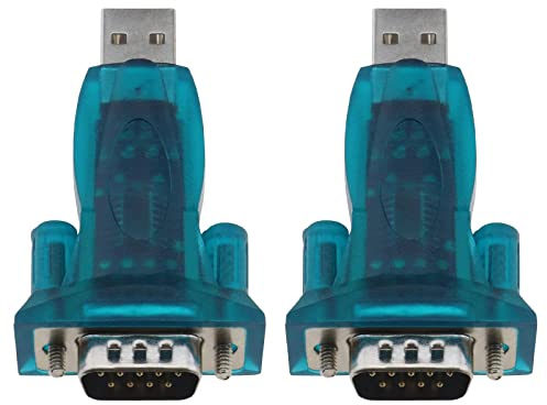 YINETTECH 2 Piezas USB 2,0 A Puerto Serie RS232 DB9 Adaptador Convertidor Macho de 9 Pines Compatible con Windows 98/SE/ME/2000/XP/Vista/7/8 Mac Os V8.6