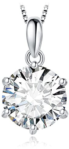 JewelryPalace Rundschliff 3ct Zirkonia Solitär Kette Anhänger, Simulierter Diamant Braut Schmuck Set, Halskette Damen Silber 925 Collier Damen mit Stein, Schmuck Mädchen Geschenk für Frauen 45CM