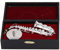 Jenngaoo Mini Saxophon Ornament, Miniatur Alt Sax Modell mit Ständer und Fall, Musik Instrument Modell für Puppenhaus Ornament Home Dekoration