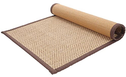 Beavorty Tatami-bodensitz Sitzkissen Für Auto Japanischer Futon Kühlmatte Auflage Sitzkissen Für Den Garten Sitzmatte Aus Stroh Japanischer Teppich Autoteppich Flachs Balkonmatte Yoga Kind