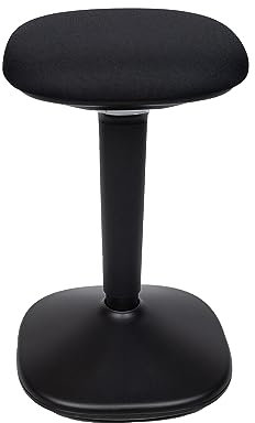Viasit Younit ergonomischer Hocker, Stehhocker, Stehsitz, Arbeitshocker, Stehsitzhilfe, Sitzhocker für Homeoffice und Büro - Höhenverstellbar (schwarz, Gestell schwarz)