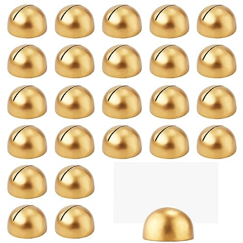 PEUTIER 24 Stück Runde Tischnummernhalter, Modern Tischkartenhalter Tischnummern-Clips Tischnummernhalter für Hochzeitsempfang Jubiläum Geburtstagsfeier Bankett (Gold)