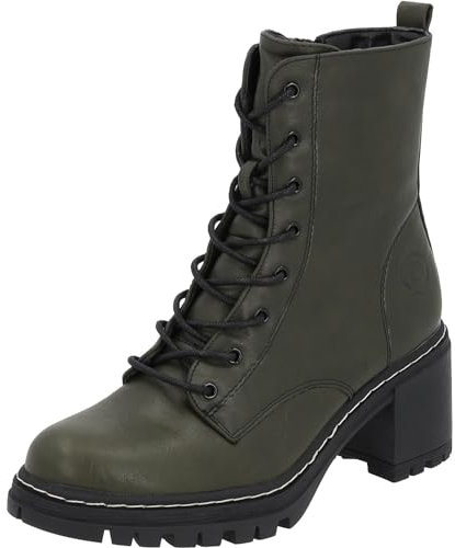 Palado Stiefeletten Damen Kefalonia - warme & bequeme Winterschuhe für Frauen mit rutschfester Gummisohle - moderne Boots mit Blockabsatz für Herbst & Winter Khaki UK5,5 - EU38
