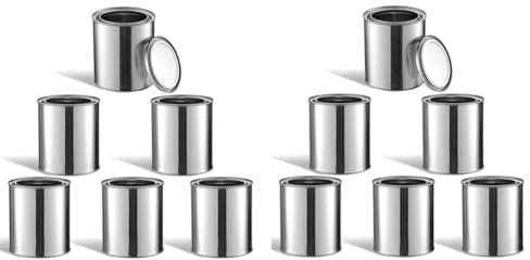 12 Pcs Metal Paint Tins 0.5L Empty Unlined Paint Tins Metal Paint Bucket for Crafts DIY Projects Storage Containers