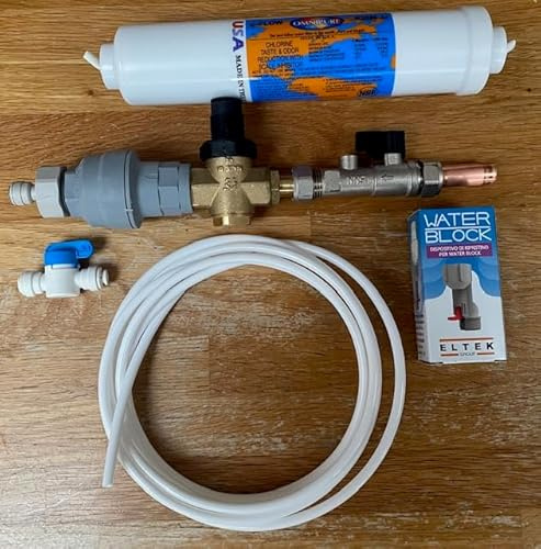 Cool Products Mains Fed Water Cooler Installation Rail (POU) - Install Kit with DCV, Waterblock and Reset Device, Pressure Reducing Valve, Shut Off, Water Filter, and 1/4 OD Tubing