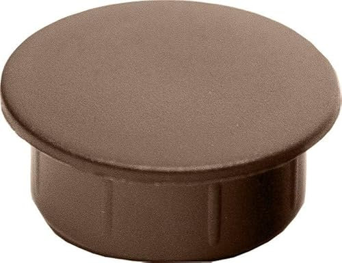 Bouchon d'obturation pour Trous de perçage 20 mm - Brun - Cache Trou Meuble, Capuchon Plastique, obturateur Cache Trou, Bouche Trou, Bouchon