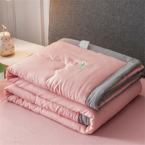Odot Quilted Bedspreads Single Double Super King Size, Quilted Bed Throws Soft Lightweight Reversible Quilted Coverlets Comforter Sofa Bed Cover for All Season - Solid Color (150x200cm,Pink)