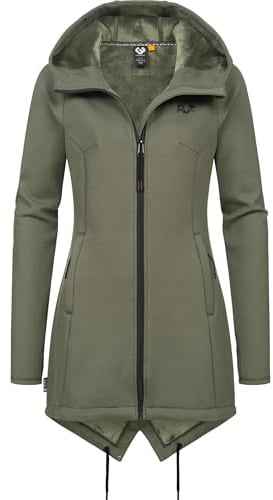 Ragwear Damen Kurzmantel Softshellmantel mit super kuscheligem, warmem Fleece-Innenfutter Wingi YOUMODO XS-3XL