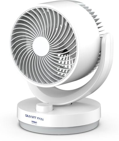 XSQUO Useful Tech Smart Fan, Ventilador de Mesa Silencioso, Portátil, Smart para Hogar, Oficina, Dormitorio, Sala de Estar, Cocina, Comedor, Mesa de Noche