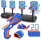 Electronic Digital Target with Gun Toy for Nerf, Pistol Toy with Foam Bullets for 3 4 5 6 7 8 9 10 Year Old Kids Boy Girl Children Shooting Game Xmas Birthday Gift Present Stocking Filler Cool Stuff