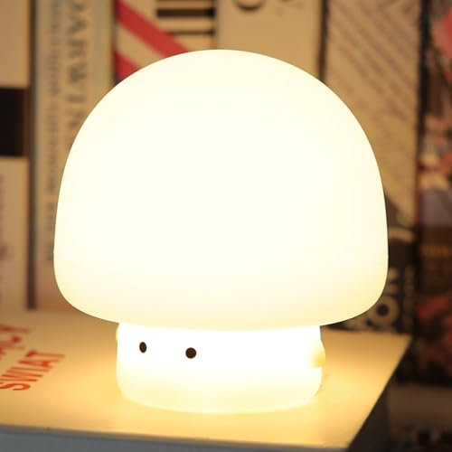 YISUN Pilzlampe Nachtlicht für Kinder Erwachsener, Silikon Nachtlicht Dimmbar, Touch-Steuerung Nachttischlampe Geschenk, Tragbar Wiederaufladbare Night Light für Schlafzimmer Wohnzimmer Büro Camping