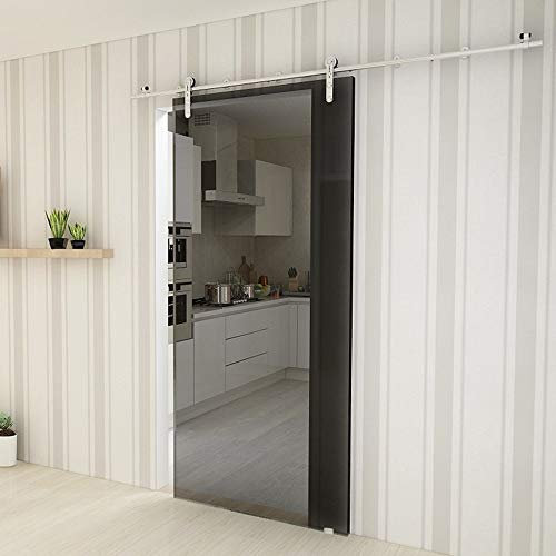 Kit hardware per porta scorrevole in acciaio inox da 2,7 m per porta in vetro singolo sistema di binario