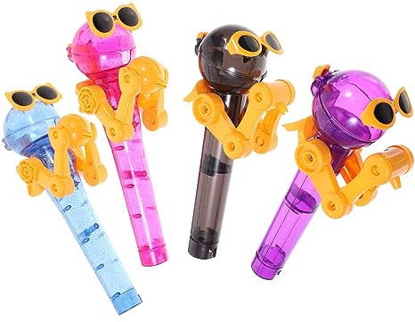VICASKY 4 Stück Roboter belohnung Kinder kindergeburtstags mitgebsel Funny Toys Spielset für Kinder Lutscher-Bonbonhalter Lollipop-Roboterspielzeug für Kinder Kleinkindspielzeug Abs