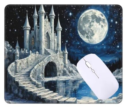 20x15 cm Mouse Mat, Small Mouse Pad Dream Castle, Waterproof Gaming Mouse Pad, Mini Desk Mat With Anti-Slip Base, Stitched Edges Mousepad, Keyboard Mat, Mouse Mats for Desk, Office, Home, Gifts T-8078