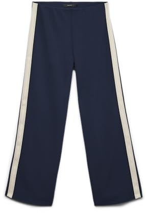 VERO MODA Women's Vmberlin Mw Wide Panel Trousers Noos, Blazer Navy, S / 32L