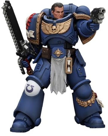GWTCTOY JoyToy 40K Originallizenz 1:18 Actionfigur, Space Marine 2 Uitramarines Titus, 12.8CM große Bausätze für Sammel-Actionfiguren