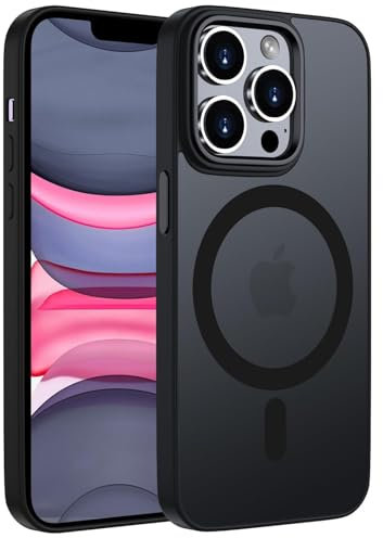 ORDA für iPhone 11 Pro Max Hülle Kompatibel mit MagSafe,Magnetisch Handyhülle für iPhone 11 Pro Max Case Durchscheinende Matt Cover Rückseite Dünn Stoßfest Schutzhülle Schwarz