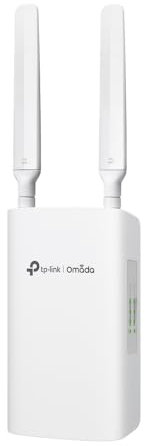 TP-Link ER703WP-4G-Outdoor AX3000 WiFi 6 Router, Indoor/Outdoor Gateway, Wifi Booster with SIM Slot, Omada Mesh 4G+ Cat6 WiFi Router, 3 Gigabit Ethernet Ports, Centralized Management, Weatherproof