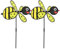 Supvox 2 Stücke tierische Windmühle Kleinkinder Biene Windspiele Dekorationen Bienen für kinderspielzeug dekorierte windmühle im freien Windmühle aus Stoff Plastik Yellow