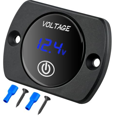 Indicateur de batterie 12 V (24 V) avec voltmètre numérique, indicateur de charge de batterie 12 V, indicateur de tension pour voiture, camping-car, bateau, moto