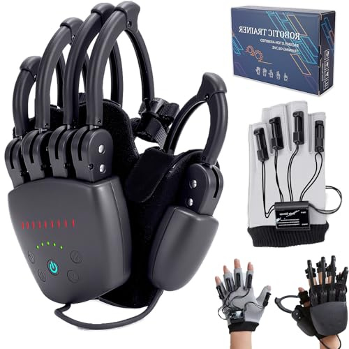 YCKJXSMA Hand Funktion Rehabilitation Roboter Handschuhe, Wiederaufladbar Rehabilitationshandschuhe, Hand-Therapie-Handschuh mit Spiegelfunktion, Schlaganfall Hemiplegie Rehabilitation Handschuh