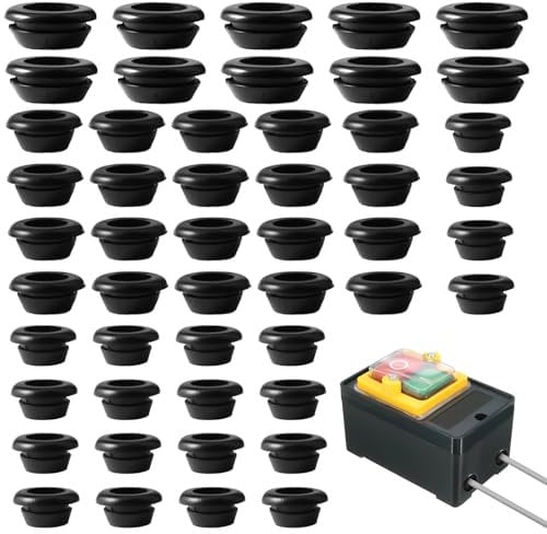 50 Pezzi Guarnizioni in Gomma, Φ10mm/12mm/14mm Passacavo, Passacavi Elettrici, Passacavi in Gomma Nero, Passacavo, Gommini Passacavo Elettrico, Per Cavi Auto Macchina Moto
