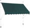 GOPLUS Toldo Retráctil Manual, Toldo Enrollable Impermeable con Manivela, Altura Ajustable 2-3M, Toldos Exterior Terraza Balcón Jardín (Verde, 2,5 m)