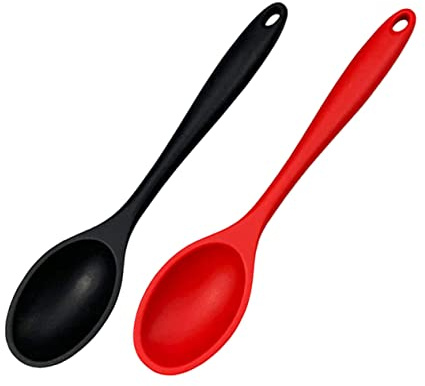 Alipis 2pcs Silicone Utensil Soup Ladles Ramen Spoons Weaning Spoons Porridge Portable Tableware