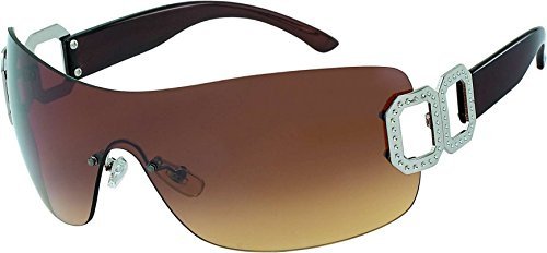 DanCarol DC-220- C3-Braun für Damen-Design, das Gestell ist mit auffälligen Metallaplikationen verziert