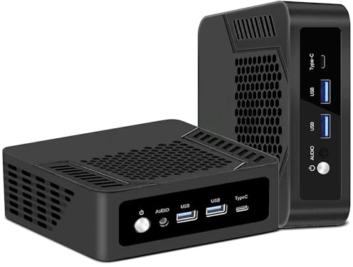 Mini-Gaming-PC Ryzen 7 8845HS Desktop-Computer (8K/16T, bis zu 5,1 GHz), 32 GB DDR5-RAM, 1 TB SSD, dreifaches 4K-Display mit 60 Hz, zwei RJ45-LAN-Anschlüsse, USB 3.2, USB 2.0, HDMI, WiFi6E, BT5.3