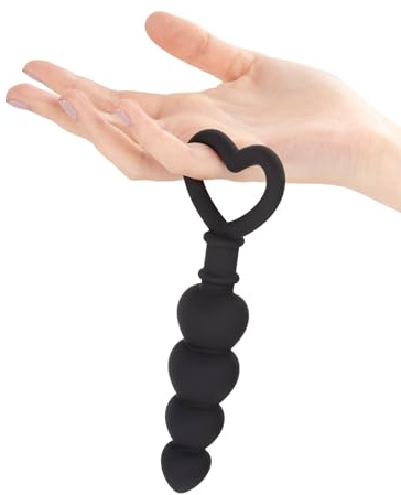BONDAGERIE® Plug anale corto con palline dilatatore, silicone medico, flessibile