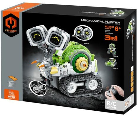 iM.Master - Robot giocattolo telecomandato 3 in 1 - Blocchi di costruzione adulti bambini - robot, lumaca e spazzaneve - App radiocomandata/controller - 478 pezzi 1:14 - Stelo giochi educativi