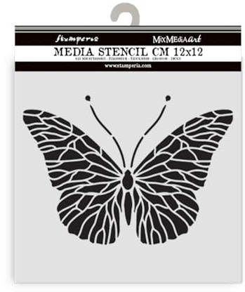 Stamperia - Thick Stencils for Scrapbooks, Albums, Cards, Bullet Journals, and More, Flexible Material, Easy to Clean, Perfect for Crafts and Gifting (Quiet Days, Butterfly)