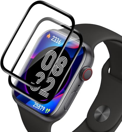 VideoSecu 2 Stück für Panzerglas für Apple Watch Series 7(41mm) Schutzfolie, Selbstheilende Schutzglas, Ultradünne 0.2mm, Blasenfrei, Ölfeste & Kratzfeste Schutzglas, Anti-Fingerabdruck Displayschutz