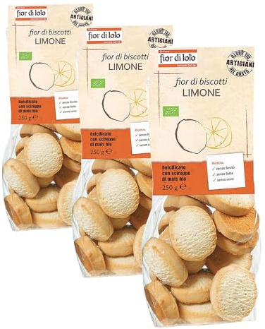 Fior di Loto, Fior di biscotti al limone bio, 250g (Confezione da 3)