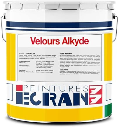 Peinture professionnelle velours, mur et plafond, intérieur, peinture opacifiante, sans odeur, Velours Alkyde ECRAN 77 4 litres