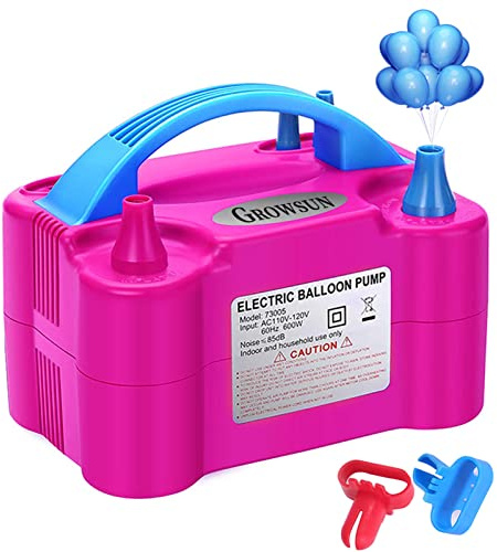 Growsun Pompe à Ballon électrique 110 V 600 W - Souffleur de Ballons - Gonfleur pour guirlandes, arcs et décorations de fête - Rose Rouge