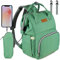 NEVEQ Baby Wickelrucksack, Babytasche für Reise, Wickeltasche Große Kapazität, Multifach Reise Rucksack Wasserdicht Fächer Babyflaschehälter (Hellgrün)