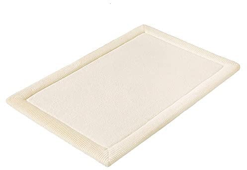 PANA® Memoryschaum Badematte (60 x 90 cm) • Flauschiger Badteppich aus weichen Mikrofasern • Mikrofaser Badvorleger • Rutschfester und waschbarer Duschvorleger • Farbe: Natur
