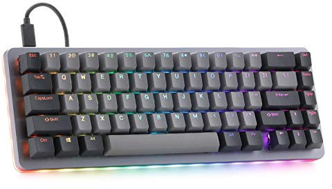 DROP ALT Mechanical Keyboard — 65% (67 Key) Gaming Keyboard, Hot-Swap Switches, Programmable Macros, RGB LED Backlighting, USB-C, Doubleshot PBT, Aluminum Frame (Halo True, Gray)