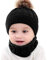 CheChury Warme Winter Mütze Schal Kinder Sets Baby Mädchen Beanie Hut Jungen Strickmütze mit Bommel Babymütze Schlupfmütze für 0-3 Jahre Kinder-A-Schwarz-One Size
