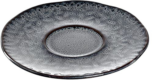 Leonardo Matera Unterteller 1 Stück, spülmaschinengeeigneter Steingut-Unterteller für Espressotassen, 1 Keramik-Untertasse, grau, Ø 11 cm, 018599